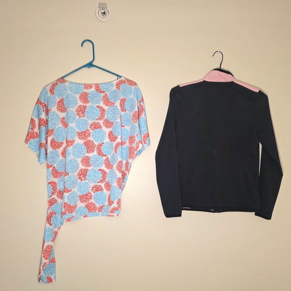 Lauren Ralph Lauren Pink & Black Puffer Jacket + Michael Kors Blouse - sz Small - Picture 7 of 7